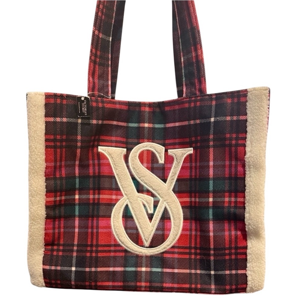 Victoria's Secret Tartan Tote - Red, Black, and Green